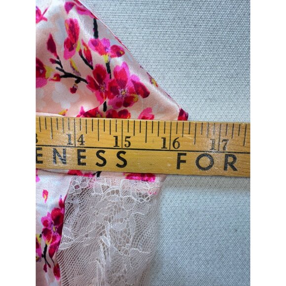 Victoria's Secret Women's Satin Slip Nightie Criss Cross Back Sz M Multi Blossom - Picture 10 of 14